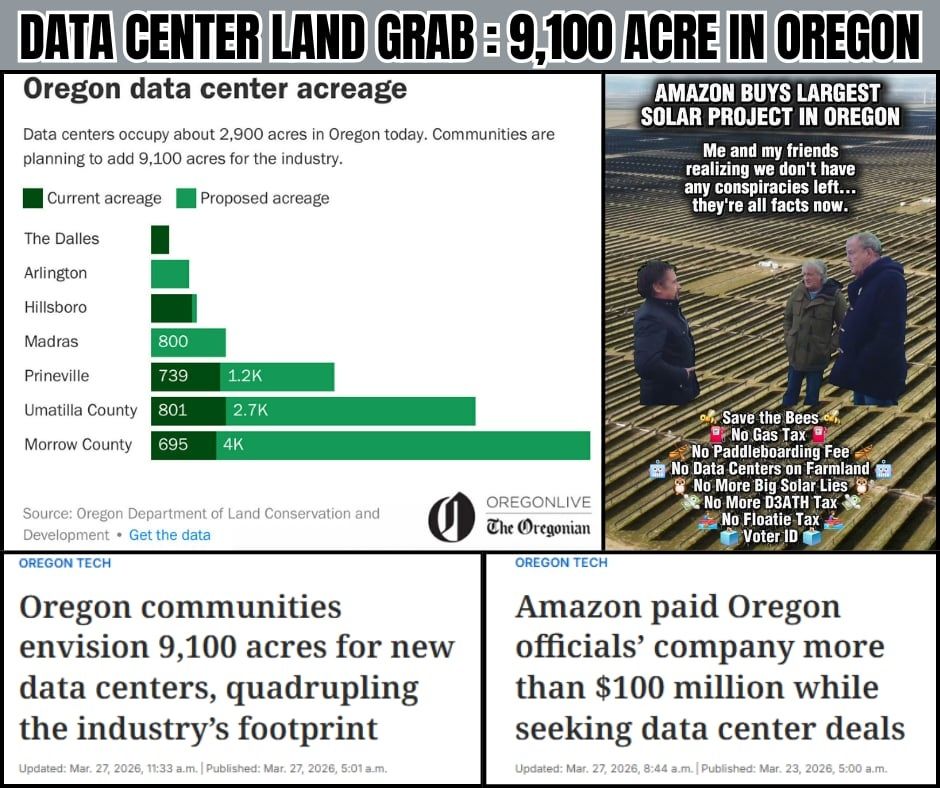 Amazon EXASCALE Data Center Oregon Land Grab - Industrial Solar Farm for Data Centers