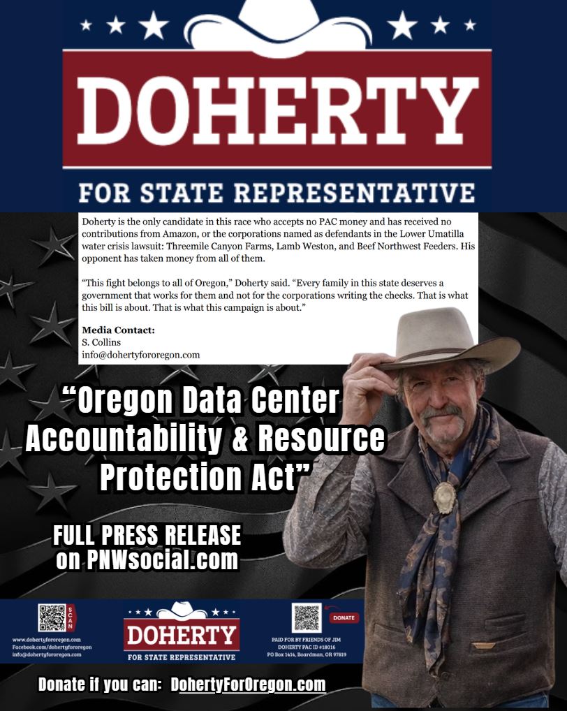 Oregon Data Center Accountability and Resource Protection Act by Jim Doherty For Oregon - Press Release