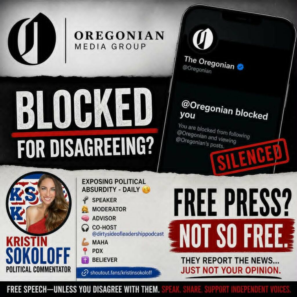 Oregonian News Blocks Kristin Sokoloff on Social Media