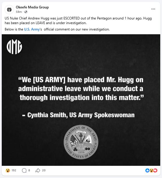 Top U.S. Nuclear Chief Caught LEAKING Sensitive National Security Information to Stranger