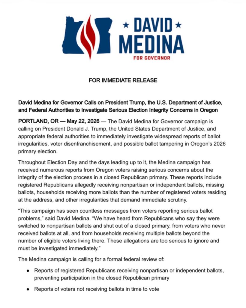 David Medina for Oregon Speaks Up For Voter Rights.