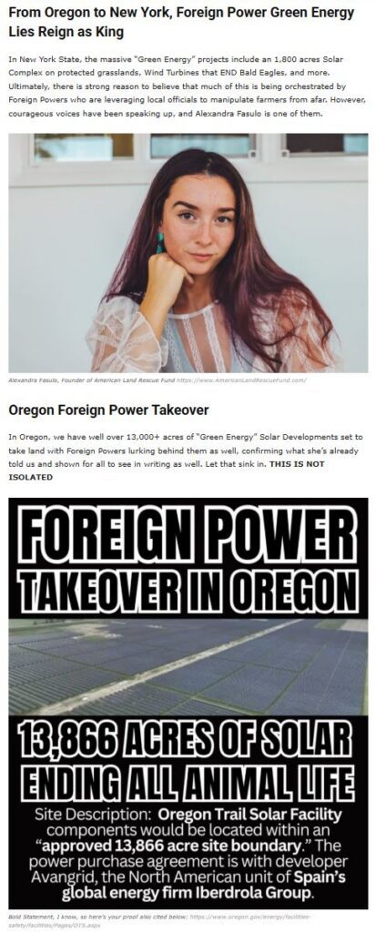 From Oregon to New York, Foreign Power Green Energy Lies Reign as King