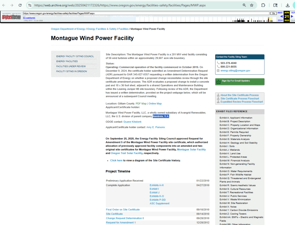 Montague Wind Power Facility - Iberdrola S.A