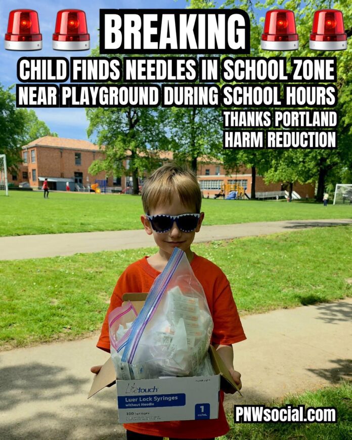 Needles in School Zone in Portland Oregon