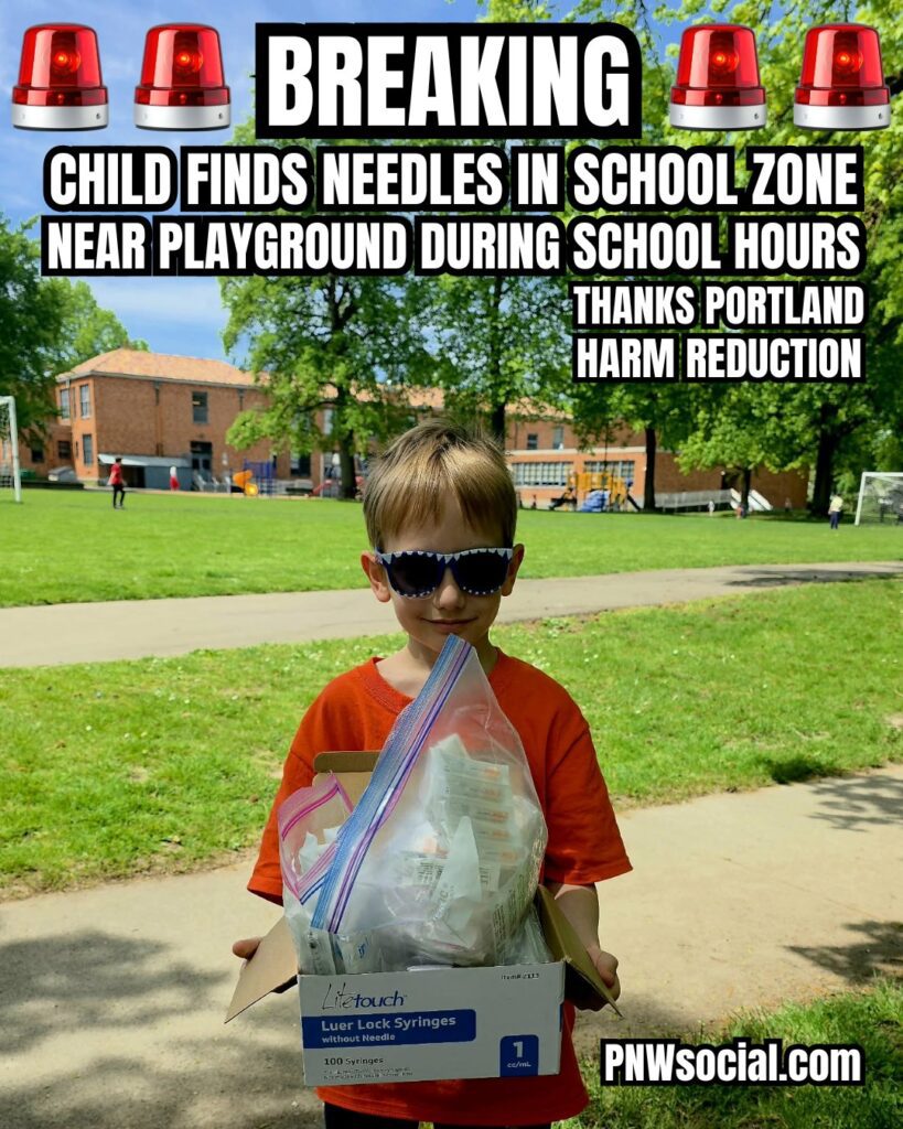 Needles in School Zone in Portland Oregon