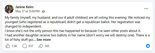 Oregon Mail-in ballot wrong party nightmare - possible age targeting