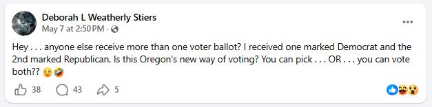 Oregon Voter Mail-in Ballot Nightmare