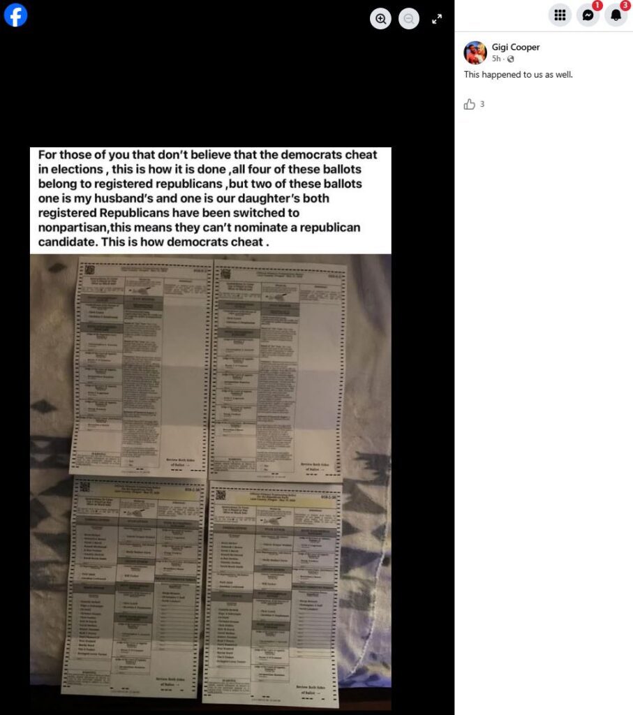 Possible Voter Fraud in Oregon