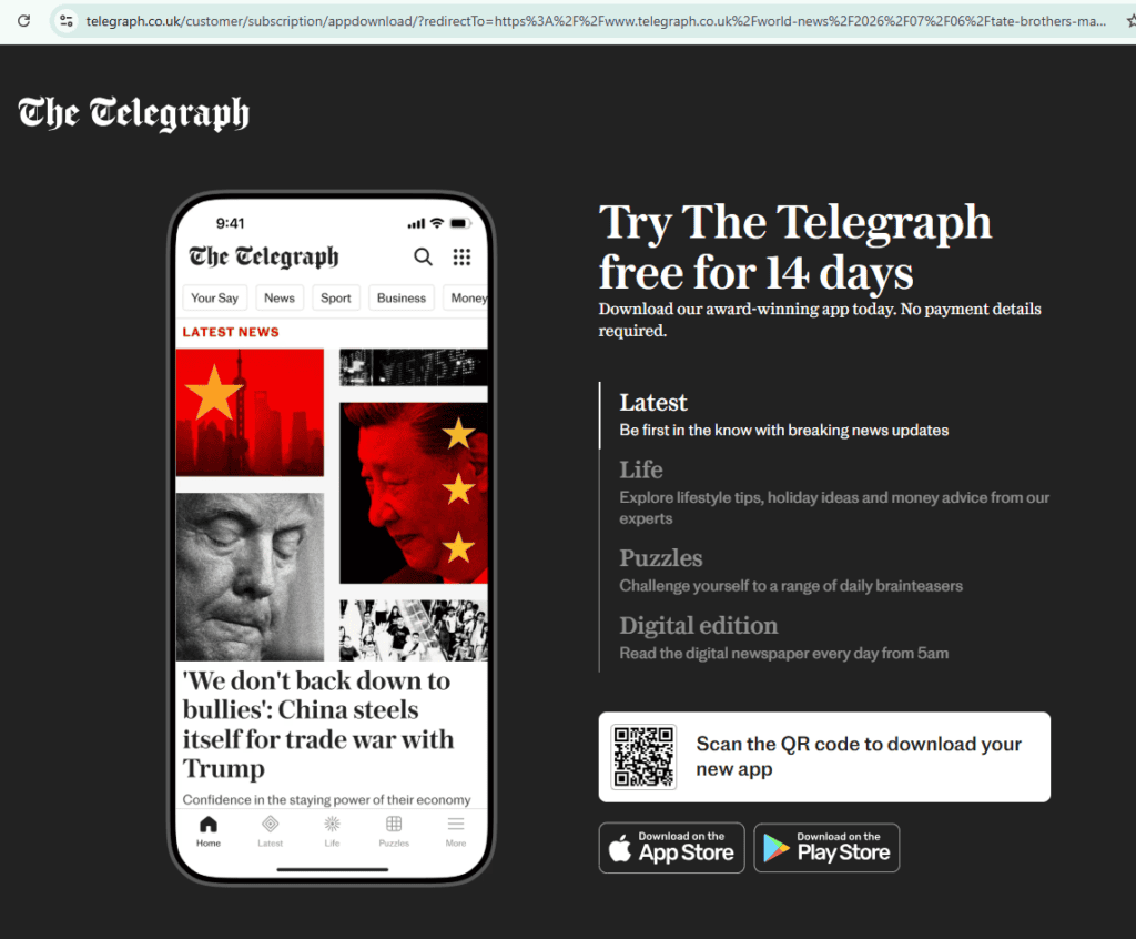 Andrew Tate - The Telegraph Paid News - Tate Wrap-Up Smear