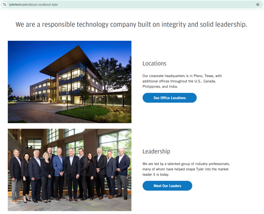 Tyler Technologies - India - Philippines - Canada - Possible Foreign Power Influence