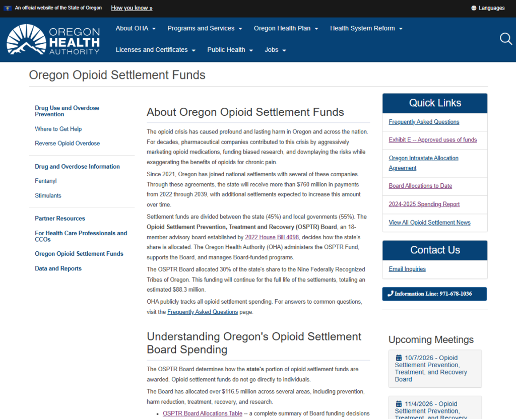 Oregon Spends Opioid Lawsuit Settlement Funds on Harm Reduction